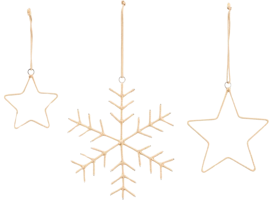 Ornaments Snowflakes & Stars Gold (3 CT)