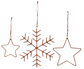 Ornaments Snowflakes & Stars - Brown (3 CT)
