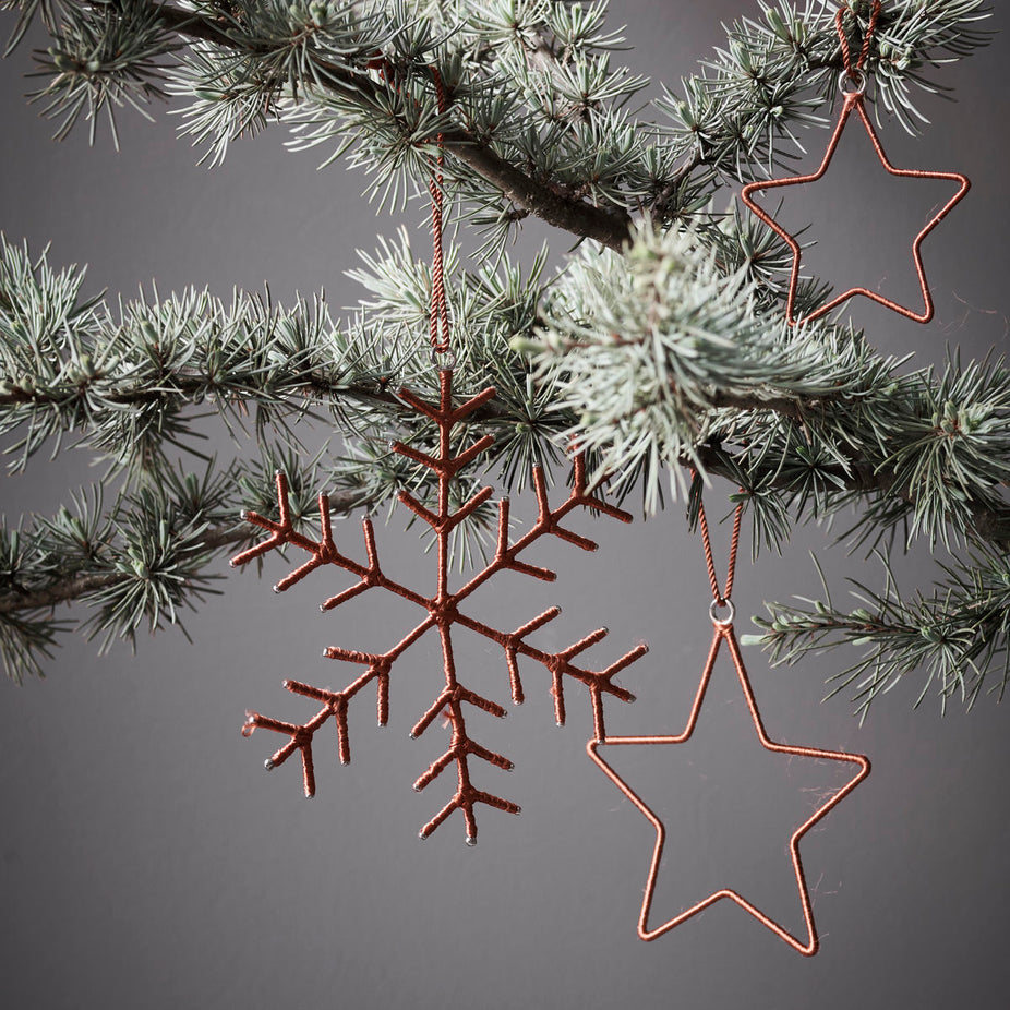 Ornaments Snowflakes & Stars - Brown (3 CT)