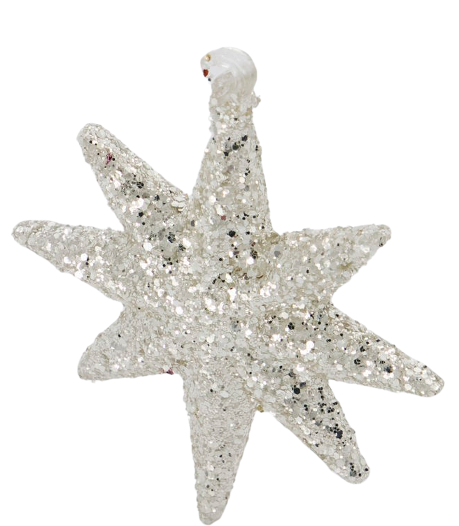 Ornament Chunky Silver with Glitter (12 Pack)