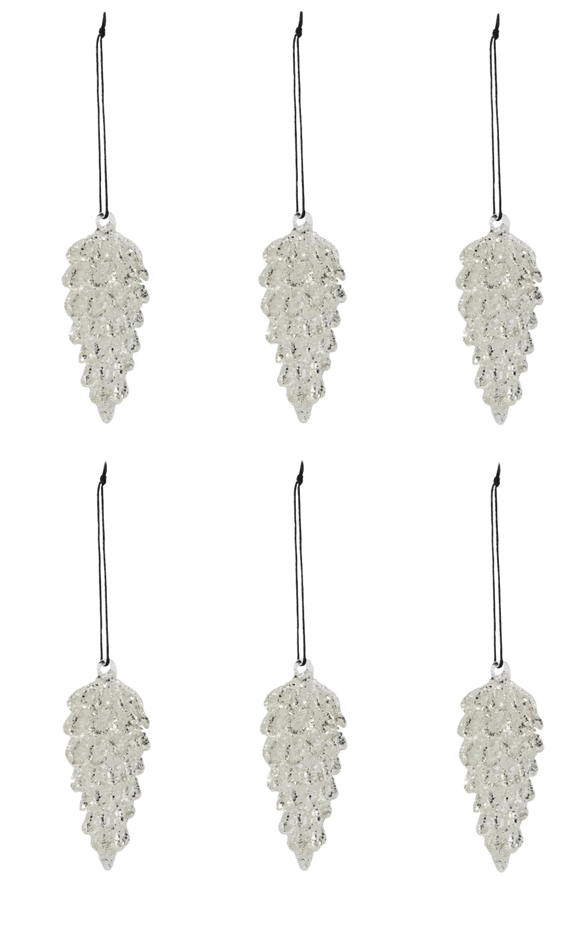 Ornament Cone - Silver (0.78 in) (36 Pack)