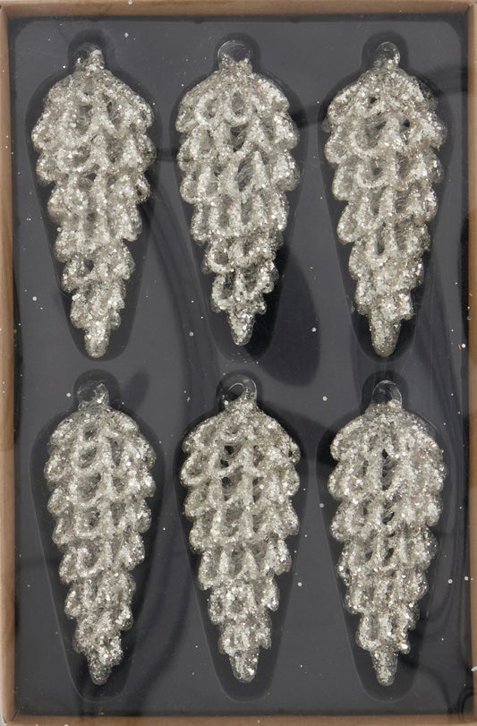 Ornament Cone - Silver (0.78 in) (36 Pack)