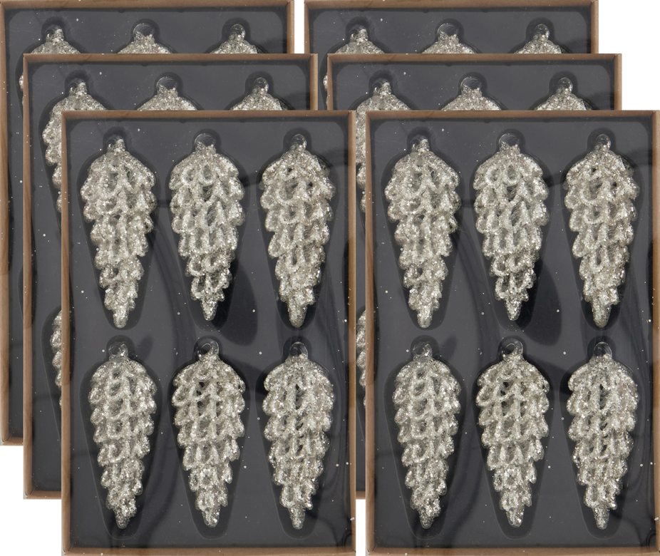 Ornament Cone - Silver (1.38 in) (36 Pack)