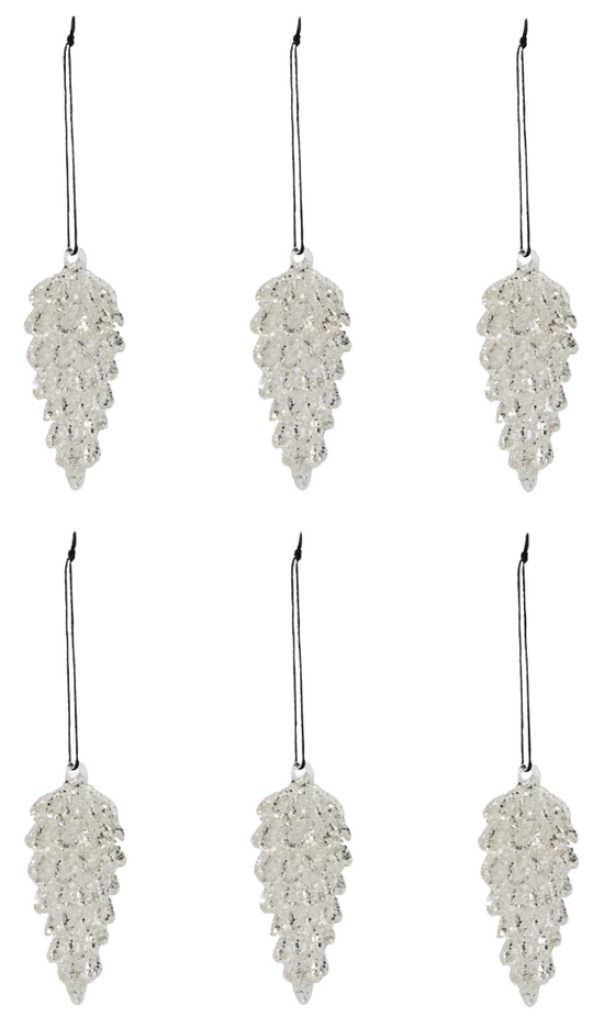 Ornament Cone - Silver (1.38 in) (36 Pack)