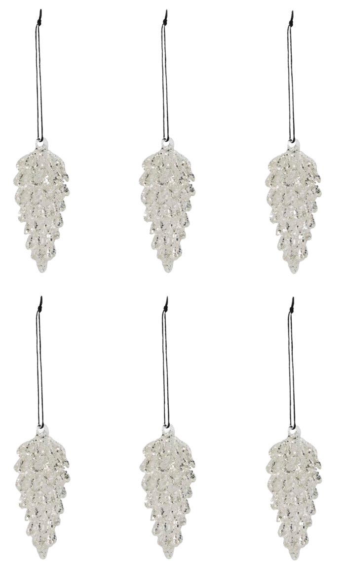 Ornament Cone - Silver (1.38 in) (36 Pack)