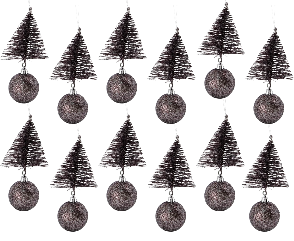 Ornament Tree & Bell - Mahogany (12 Pack)