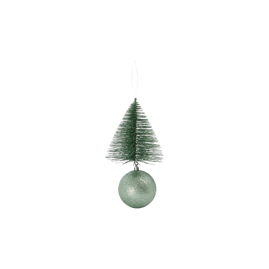 Ornament Tree Frost & Bell - Dusty Green (12 Pack)