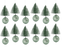 Ornament Tree Frost & Bell - Dusty Green (12 Pack)
