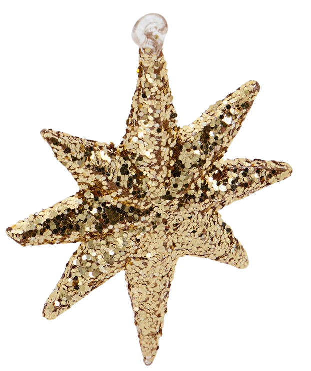 Ornament Chunky Brown with Glitter (12 Pack)