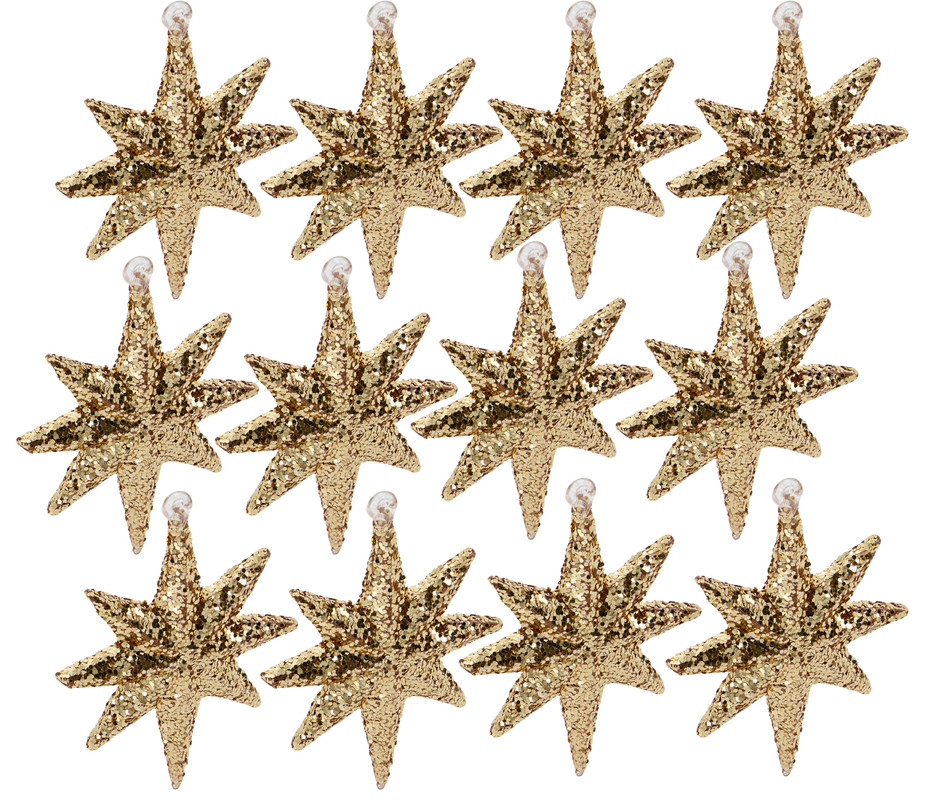 Ornament Chunky Brown with Glitter (12 Pack)