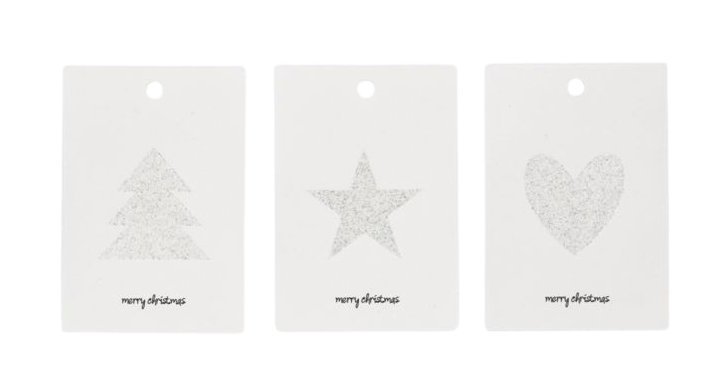 Gift Tags Glitter Silver (24 Pack)