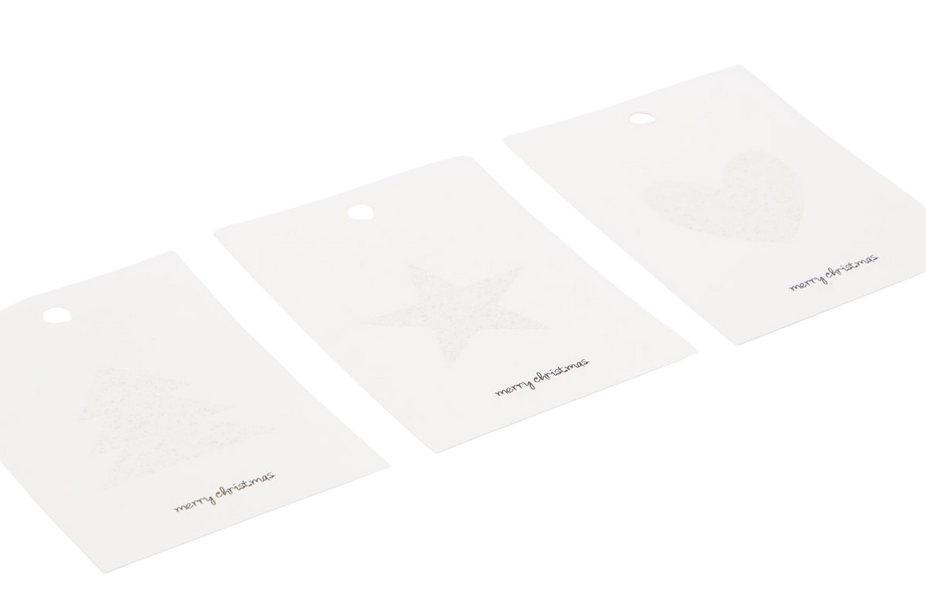 Gift Tags Glitter Silver (24 Pack)