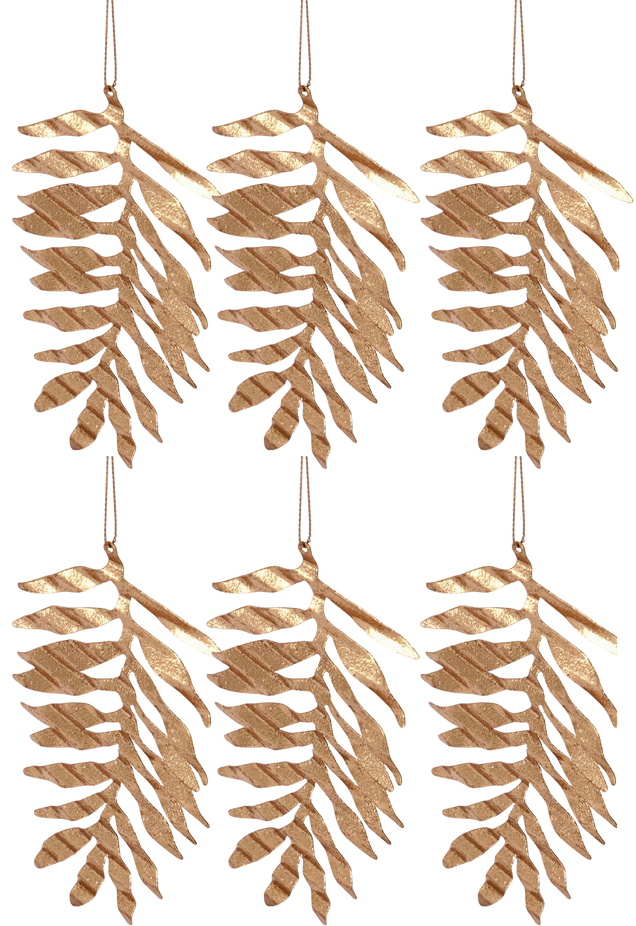 Ornament Tin Plate Leaf - Brass (6 Pack)