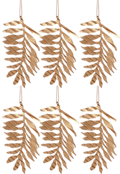 Ornament Tin Plate Leaf - Brass (6 Pack)