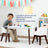 Modern Table And Chair Set Chairs - White/Espresso