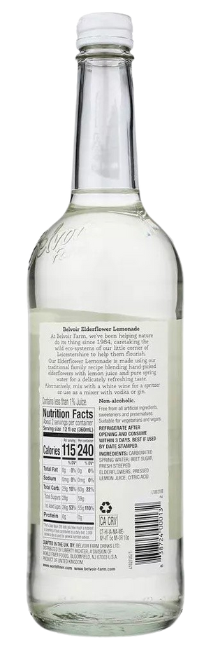 Elderflower Lemonade Sparkling Soft Drink