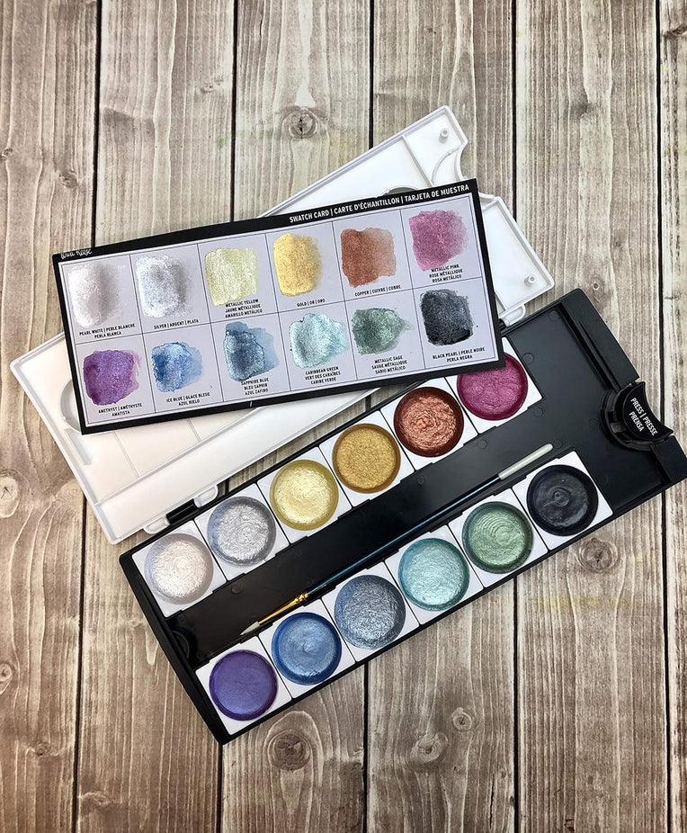 Brea Reese Watercolor Pan Set - 12 Metallic Colors