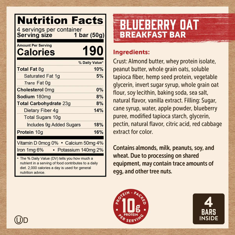 Soft Baked Breakfast Bars- Blueberry Oat (4 CT)