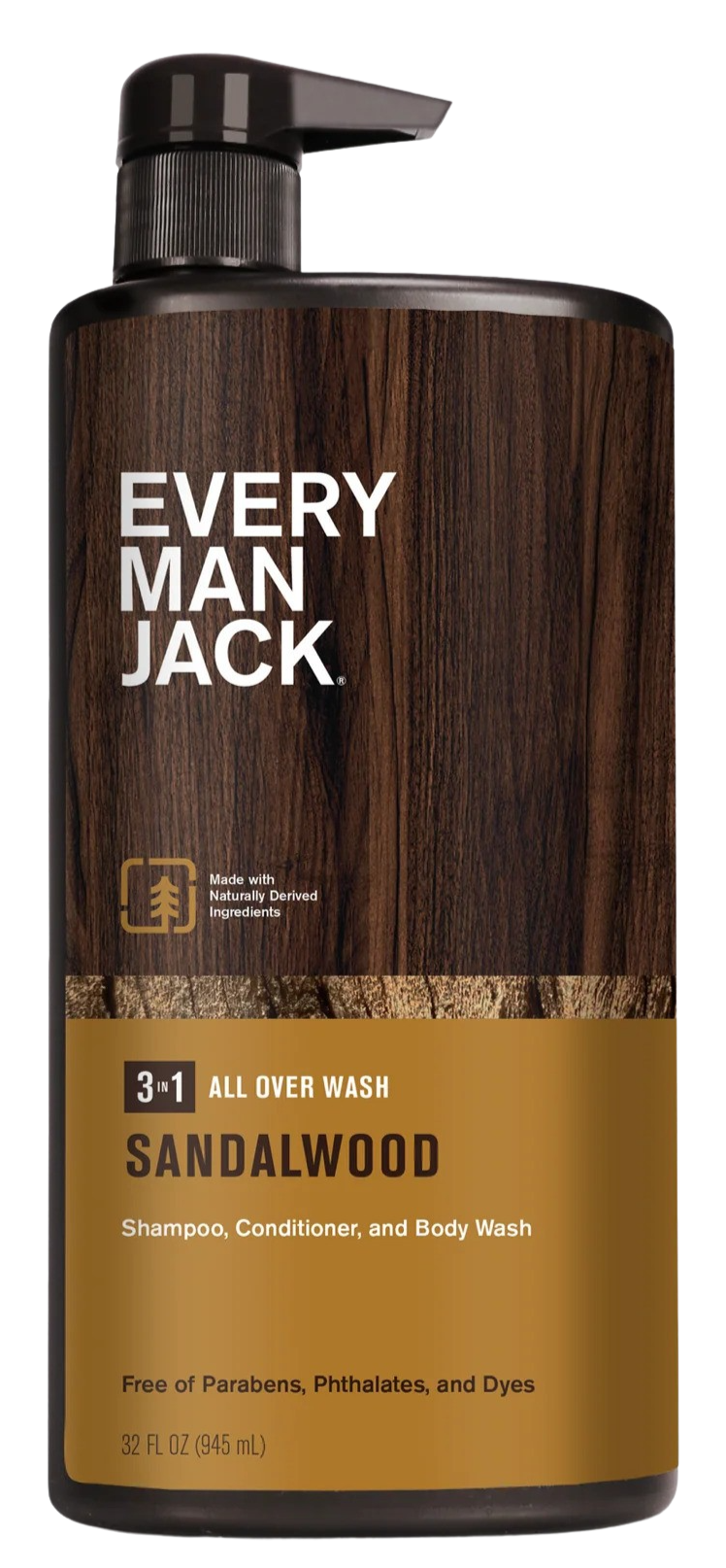 Hydrating Sandalwood 3-in-1 All Over Wash Shampoo, Conditioner, & Body Wash