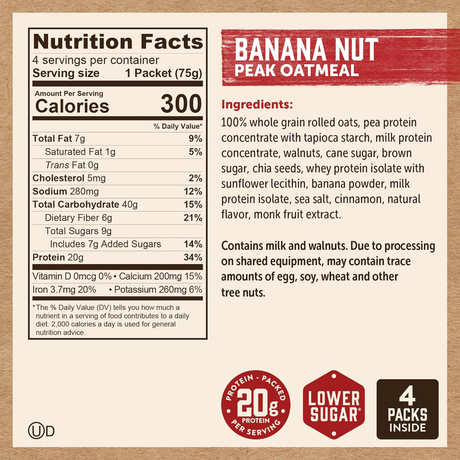 Banana Nut Oatmeal Packets (4 CT)