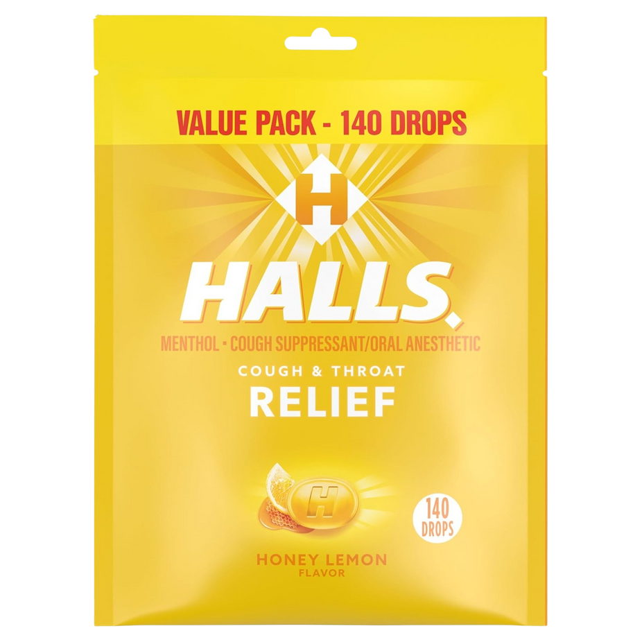 Relief Honey Lemon Cough Drops Value Pack - 140 Drops