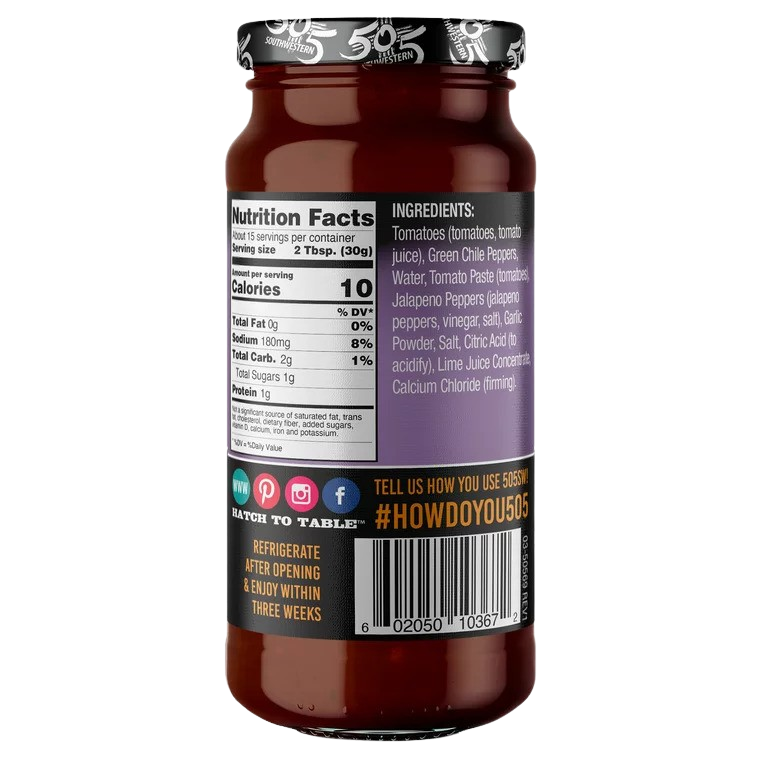 Medium Hatch Valley Green Chile Chunky Salsa