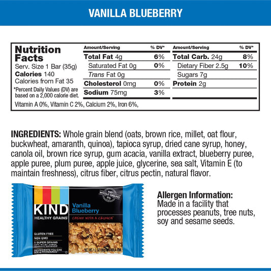 Nutrition Information - Vanilla Blueberry Bar (5 Pack)