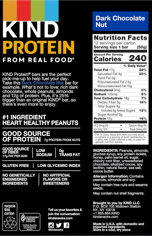 Double Chocolate Nut Protein Bars (12 CT)