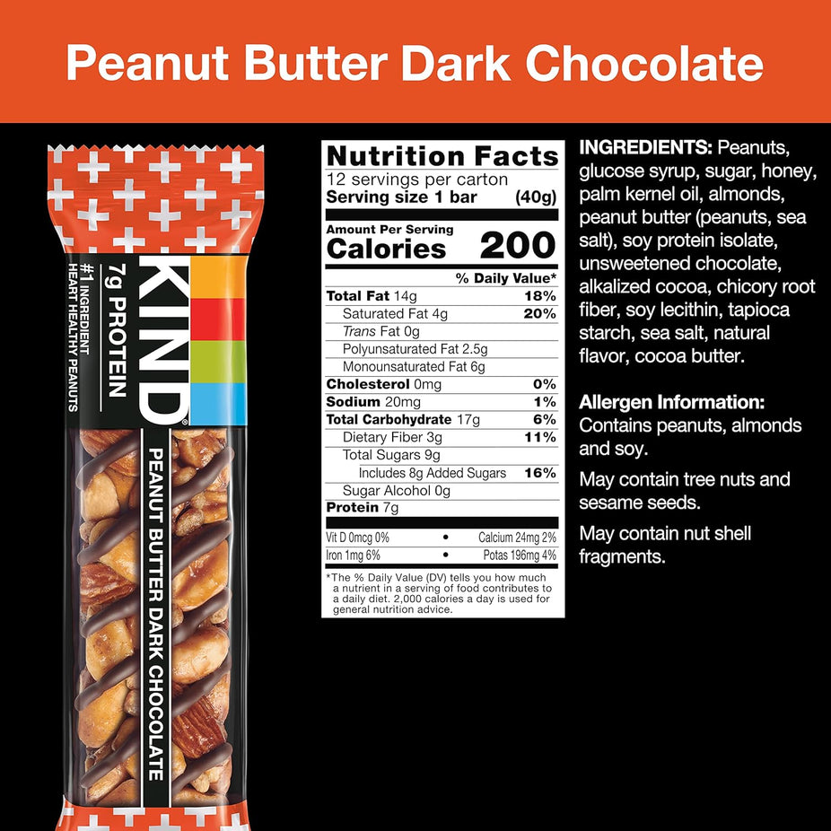 Peanut Butter Dark Chocolate Bars (6 CT)