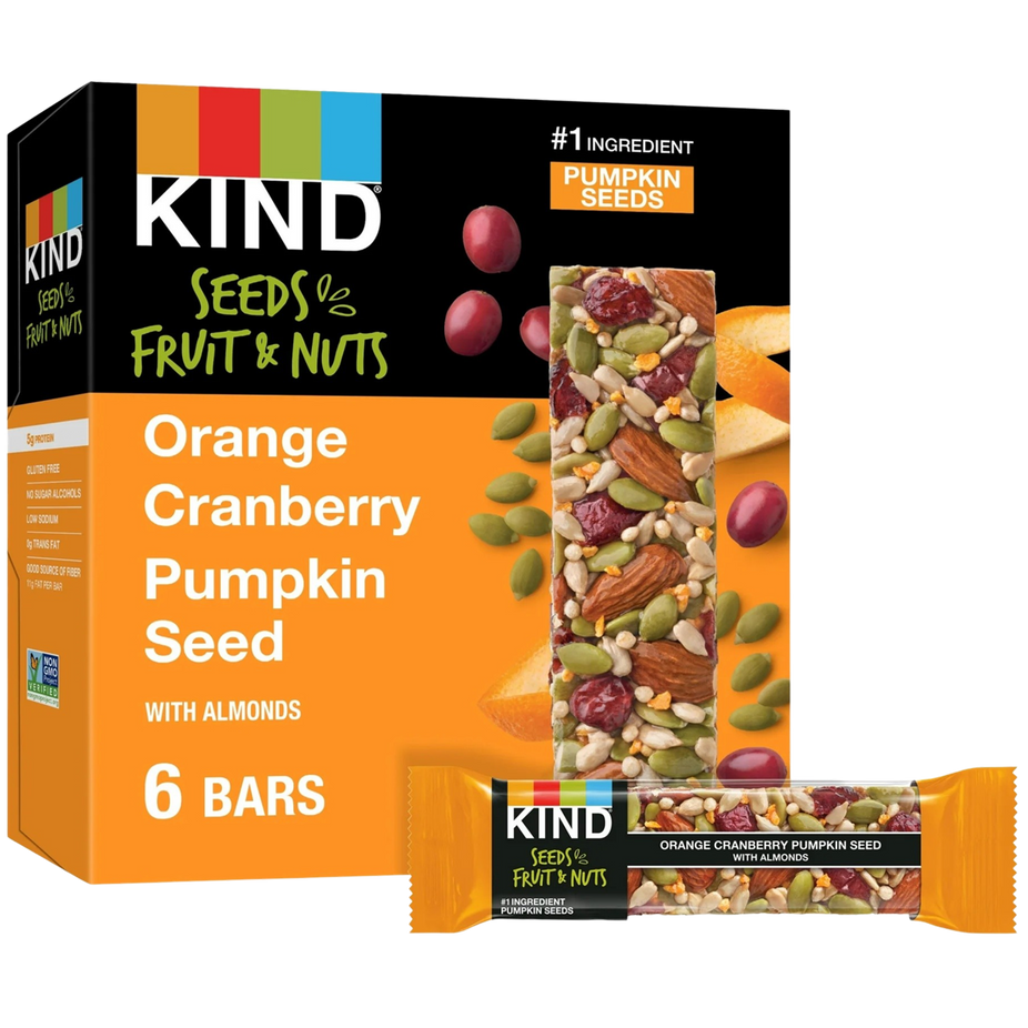 Seeds Fruit & Nuts Snack Bars - Orange Cranberry Pumpkin Seeds (6 CT)