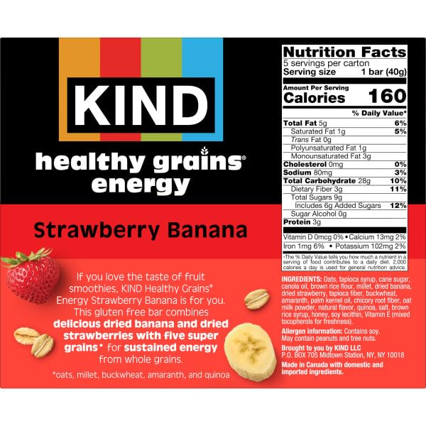 Health Grains Energy Bar - Strawberry Banana (5 CT)