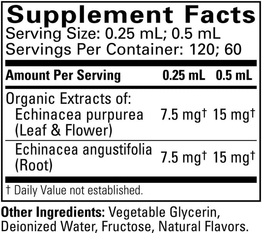 Nutrition Information - Echinacea Extract - Orange Flavor