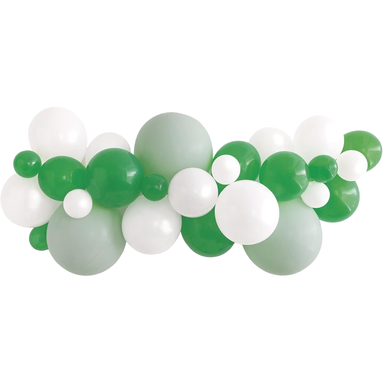 Ivory White & Matte Green Latex Balloon Arch Kit (27 CT)