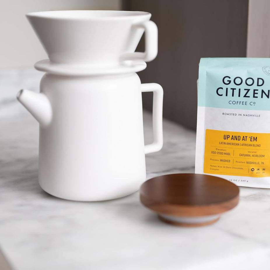 Ceramic Pour Over Serving Pot - White