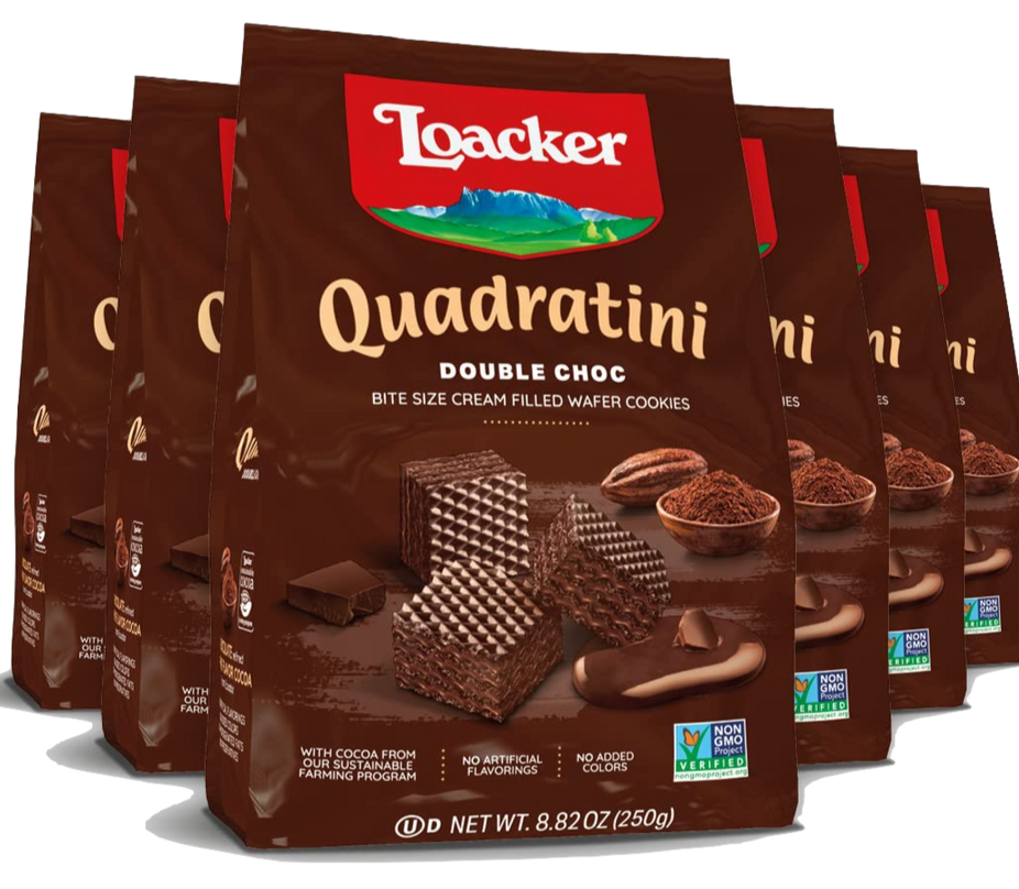 Quadratini Double Choc Wafer Cookies (6 Pack)