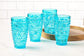 Blue Acrylic Tumbler 18 oz Highball Drinking Glasses (Set of 4)