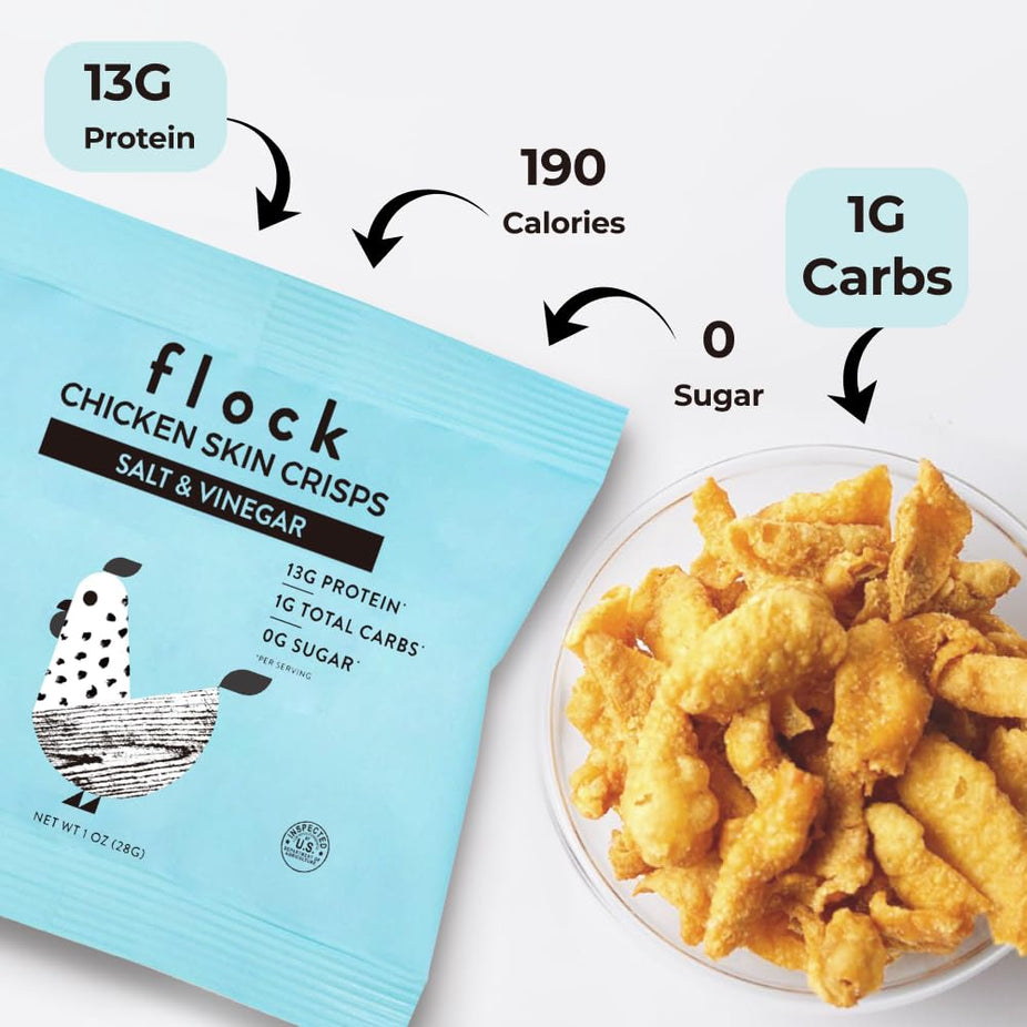 Salt & Vinegar Chicken Skin Chips (8 Pack)