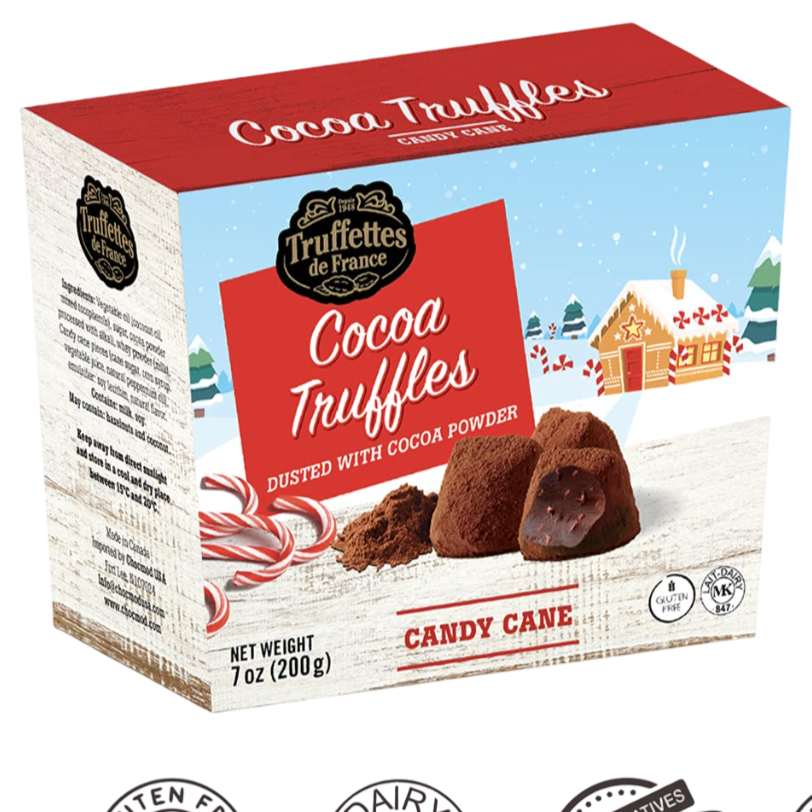 Candy Cane Cocoa Dusted Truffles