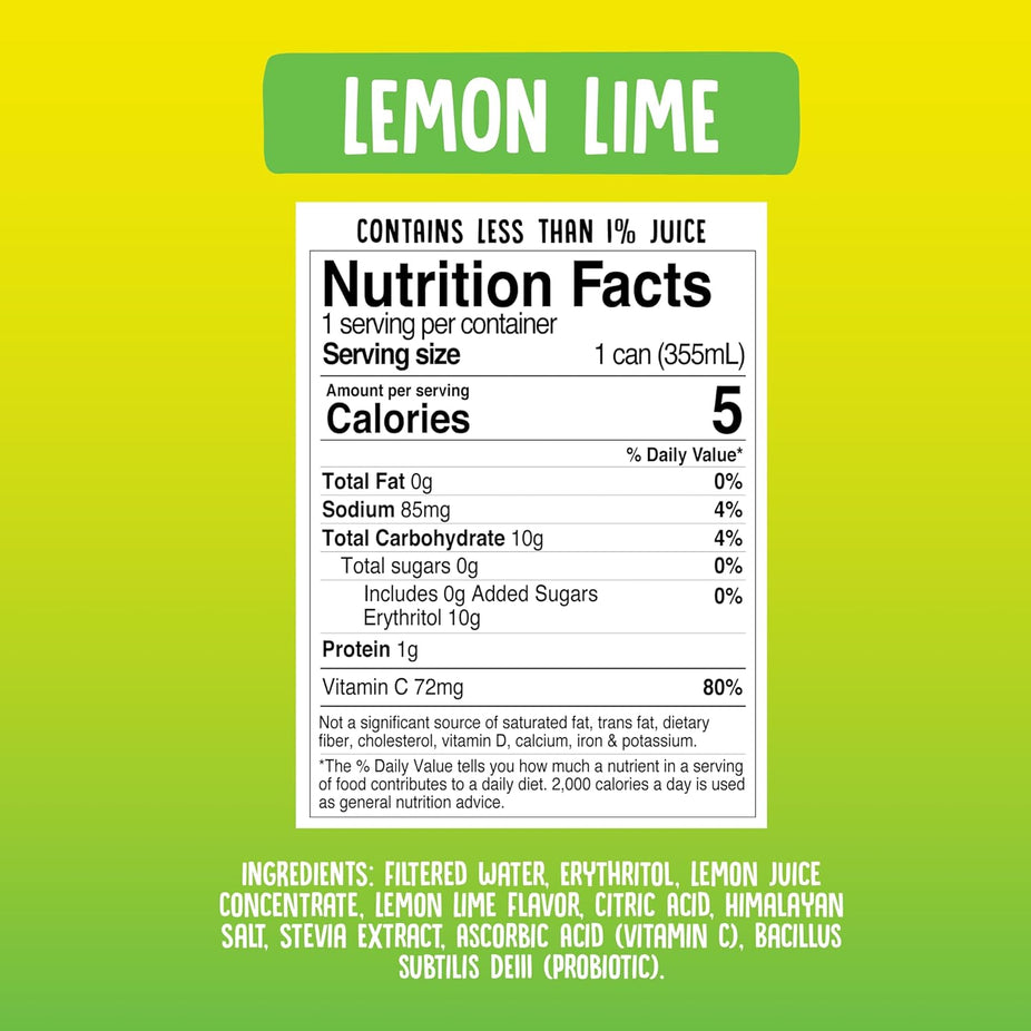 Probiotic Lemon-Lime Soda (12 Pack)