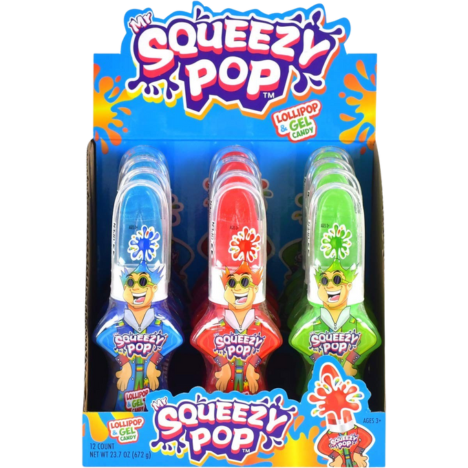 Mr. Squeezy Lollipop & Gel Candy (12 Pack)