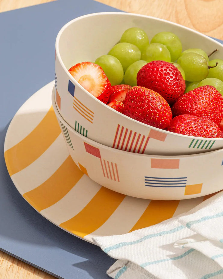 Bamboo Dinner Plate Set in Waves (4 CT)