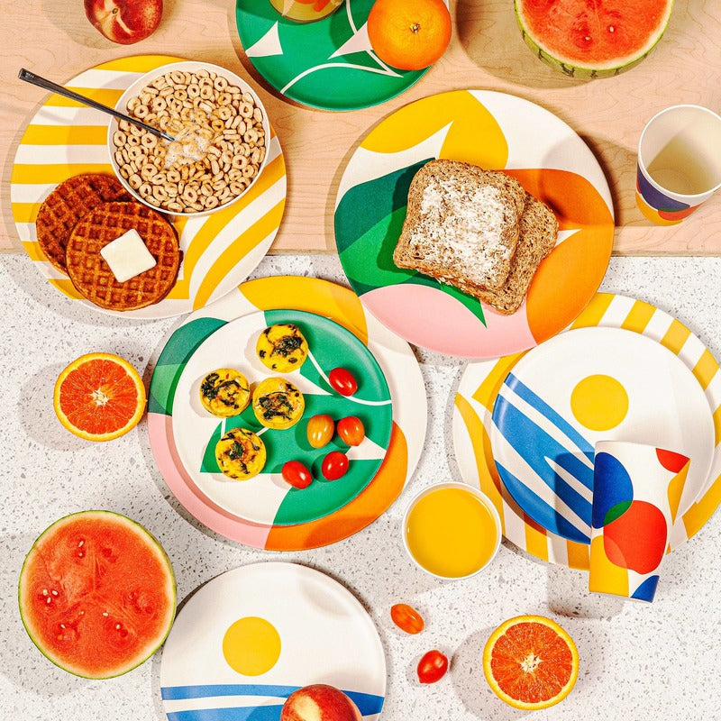 Bamboo Dinner Plate Set in Waves (4 CT)