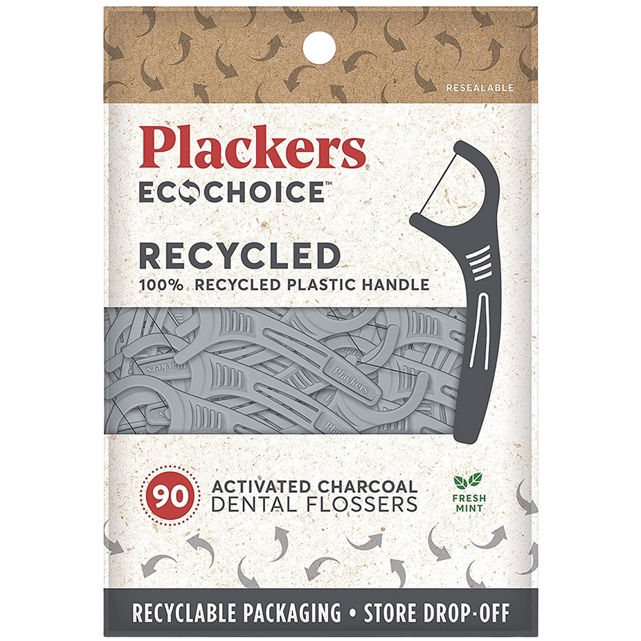 Ecochoice Activated Charcoal Recycled Dental Flossers (90 CT)