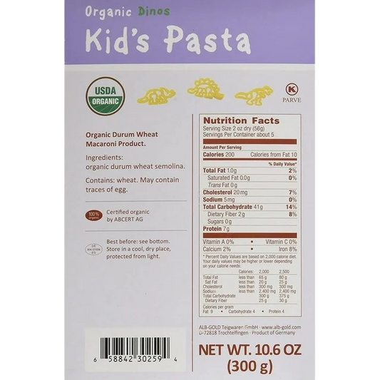 Organic Dinosaur Shapes Kids Pasta