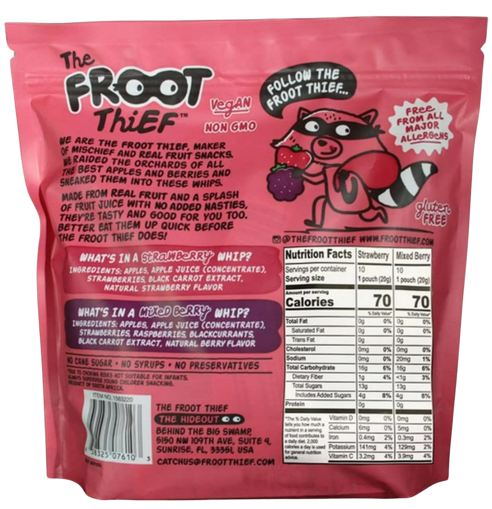 Real Froot The Froot Thief The Froot Thief Strawberry Real Fruit Whips (5 Packs ...