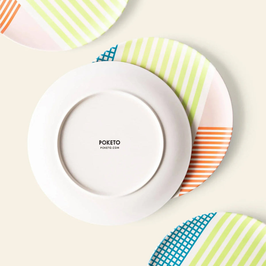 Bamboo Salad Plate Set in Angles (4 CT)