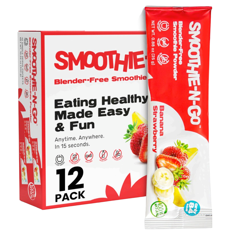 Blender-Free Smoothie Powder Mix - Banana-Strawberry (12 Pack)