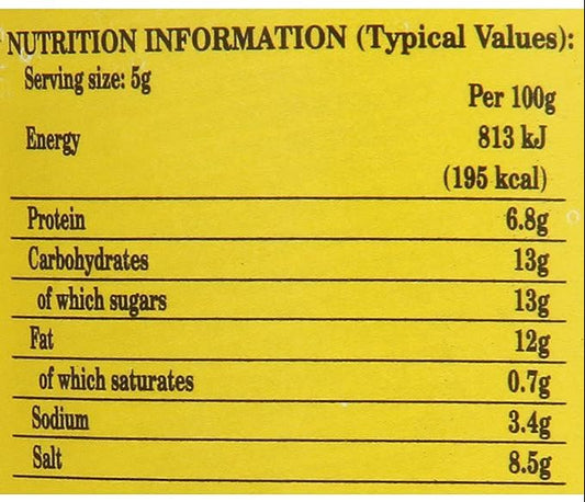 Nutrition Information - Original English Mustard