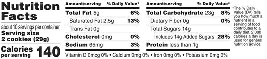 Nutrition Information - Vanilla Creme Cookies