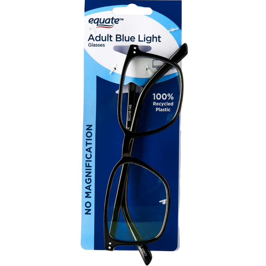Adult Blue Light Glasses No Magnification - Black